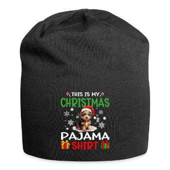 Yorkshire Terrier Yorkie Dog Christmas Pajama - Jersey-Beanie - Schwarz - Vorne