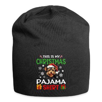 Yorkshire Terrier Yorkie Dog Christmas Pajama - Jersey-Beanie - Schwarz - Vorne