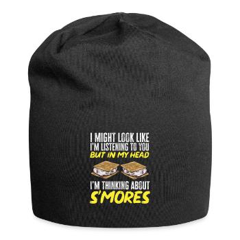S'more Lagerfeuer Marshmallow Camping - Jersey-Beanie - Schwarz - Vorne