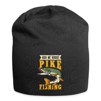 Hecht Angeln Hechtangeln Angler Fischen Geschenk - Jersey-Beanie - Schwarz - Vorne