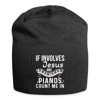 Pianiste chrétien Jésus Pianiste Musicien - Bonnet en jersey - noir - Devant