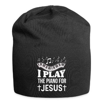 Pianiste chrétien Jésus Pianiste Musicien - Bonnet en jersey - noir - Devant