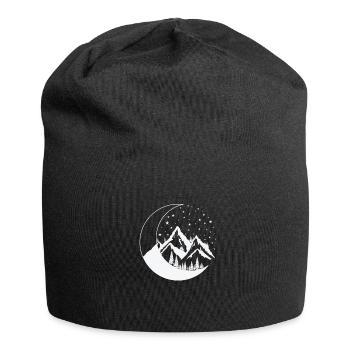 Mountains and Moon Night Sky Orb - Jersey Beanie - black - Front