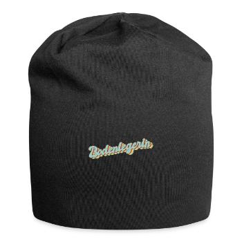 Parkett-Teppich Abschluss-Geschenk Bodenlegerin - Jersey-Beanie - Schwarz - Vorne