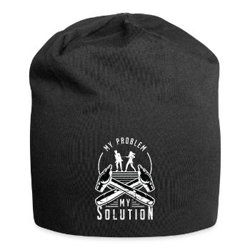 Tôlier Mon Problème Mon Pictogramme Papa Maman - Bonnet en jersey - noir - Devant
