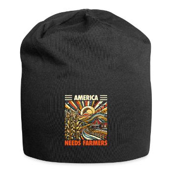 America Needs Farmers - Gift for USA Farmers - Jersey Beanie - black - Front