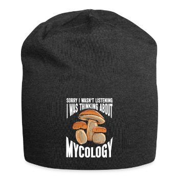 Mushroom, Mycology, Mycologist, Collector - Jersey Beanie - charcoal grey - Front