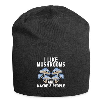 Mushroom Mycology Mycologist Collector - Jersey Beanie - charcoal grey - Front