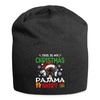 French Bulldog Frenchie Dog Christmas Pajama - Jersey-Beanie - Schwarz - Vorne