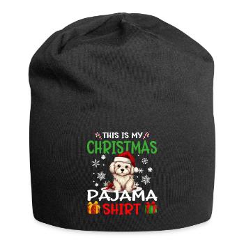 Pyjama de Noël pour chien maltais Joyeux Noël - Bonnet en jersey - noir - Devant