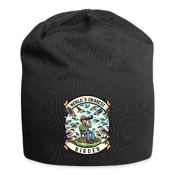 World's Best Okay Birder Birdwatching - Jersey Beanie - black - Front