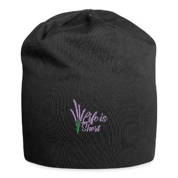 Life is short Lavendel Garten Duft - Jersey-Beanie - Schwarz - Vorne