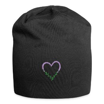 Herz aus Lavendel Pflanze Garten Duft - Jersey-Beanie - Schwarz - Vorne