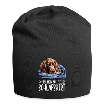 Offizielles Schlafshirt Irish Setter Hund - Jersey-Beanie - Schwarz - Vorne