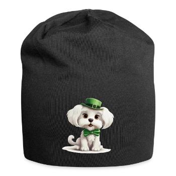 Chien maltais Fête de la Saint-Patrick Fête de la Saint-Patrick - Bonnet en jersey - noir - Devant