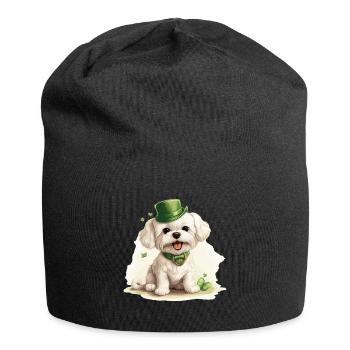Chien maltais Fête de la Saint-Patrick Fête de la Saint-Patrick - Bonnet en jersey - noir - Devant