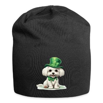 Chien maltais Fête de la Saint-Patrick Fête de la Saint-Patrick - Bonnet en jersey - noir - Devant