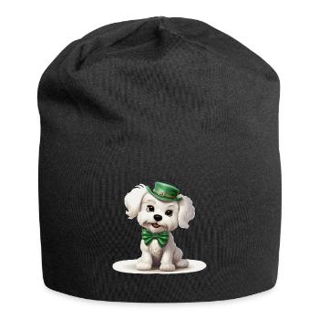 Chien maltais Fête de la Saint-Patrick Fête de la Saint-Patrick - Bonnet en jersey - noir - Devant