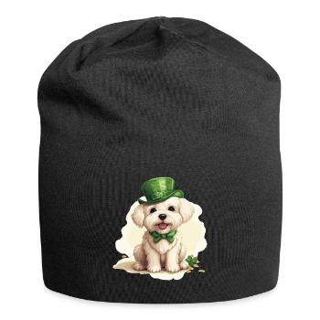 Chien maltais Fête de la Saint-Patrick Fête de la Saint-Patrick - Bonnet en jersey - noir - Devant