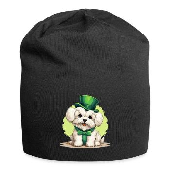 Chien maltais Fête de la Saint-Patrick Fête de la Saint-Patrick - Bonnet en jersey - noir - Devant