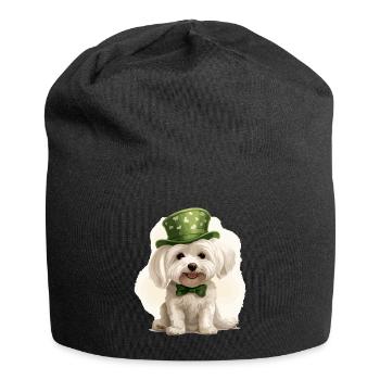 Chien maltais Fête de la Saint-Patrick Fête de la Saint-Patrick - Bonnet en jersey - noir - Devant