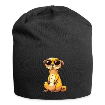 Meerkat with sunglasses Meerkat - Jersey Beanie - black - Front