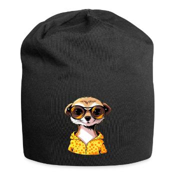 Meerkat with sunglasses Meerkat - Jersey Beanie - black - Front