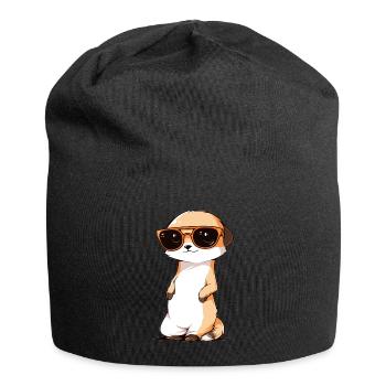 Meerkat with sunglasses Meerkat - Jersey Beanie - black - Front