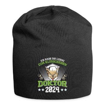 Doktor 2024 Habe die Lizenz zum Klugscheißen - Jersey-Beanie - Schwarz - Vorne