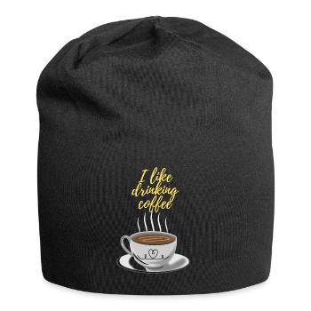 Tasse Kaffee - Jersey-Beanie - Schwarz - Vorne