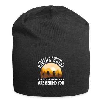 Funny Hiking Gift - Jersey Beanie - charcoal grey - Front