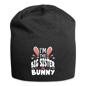 Je suis la grande sœur lapin - Bonnet en jersey - noir - Devant
