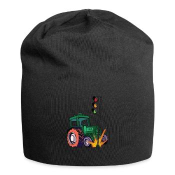 Die Ampel muss weg! Traktor rammt Ampel - Jersey-Beanie - Schwarz - Vorne