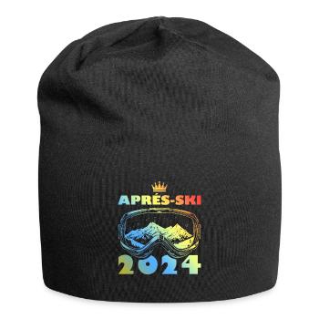 Après-ski 2024 Vacances au ski colorées - Bonnet en jersey - noir - Devant