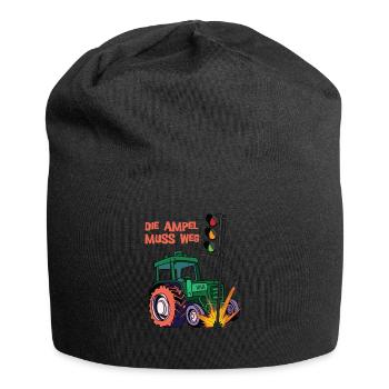 Die Ampel muss weg! Traktor rammt Ampel - Jersey-Beanie - Schwarz - Vorne