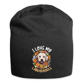 Labradoodle chien race animal de compagnie j’aime mon Labradoodle - Bonnet en jersey - noir - Devant