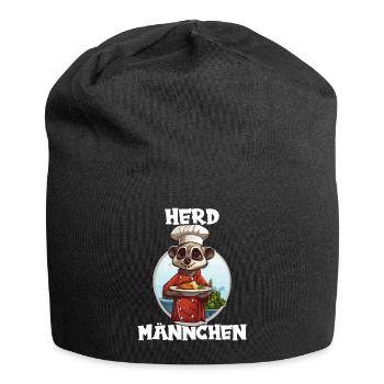 Erdmännchen kochen Koch Kochmütze Herdmännchen - Jersey-Beanie - Schwarz - Vorne