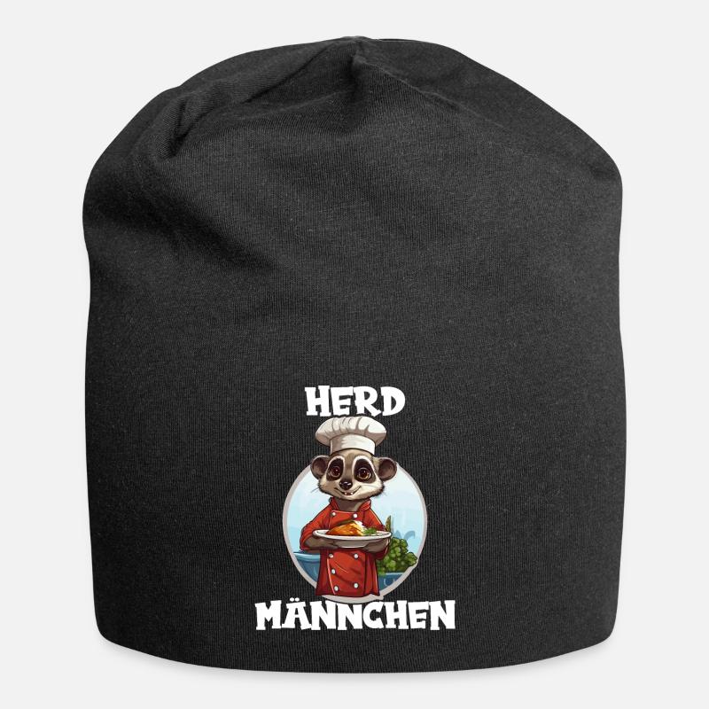 Erdmännchen kochen Koch Kochmütze Herdmännchen - Jersey-Beanie - Schwarz