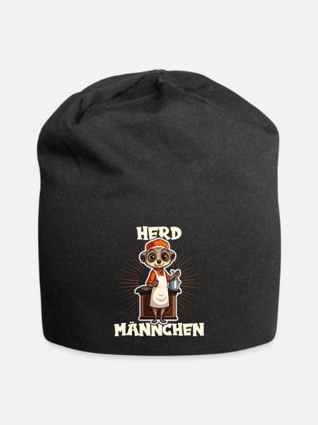 Erdmännchen kochen Koch Kochmütze Herdmännchen - Jersey-Beanie - Schwarz