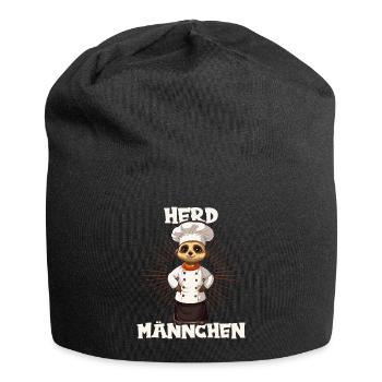 Erdmännchen kochen Koch Kochmütze Herdmännchen - Jersey-Beanie - Schwarz - Vorne