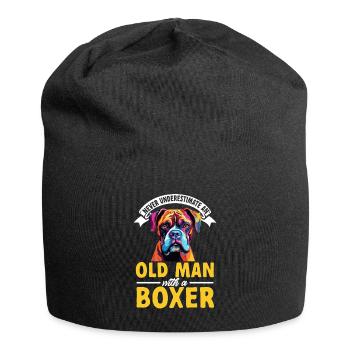 Boxer Dog Race Pet - Ne sous-estimez jamais un - Bonnet en jersey - noir - Devant
