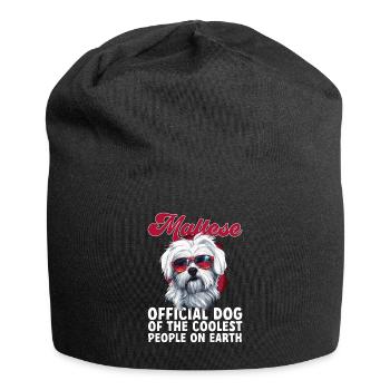 Maltese Dog Breed Pet Maltese Official Dog - Jersey Beanie - black - Front