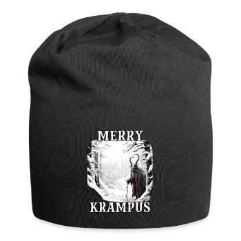 Krampus T | Costume de Krampus | Père Noël - Bonnet en jersey - noir - Devant