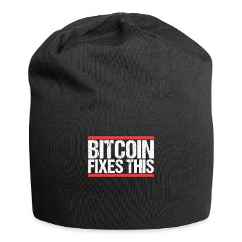 Bitcoin Fixes this - Jersey Beanie - black - Front