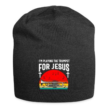 Christlicher Trompeter Musik Anbetungsspaß - Jersey-Beanie - Anthrazit - Vorne