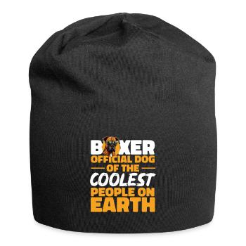 Boxer Dog Breed Pet - Boxer Chien Officiel - Bonnet en jersey - noir - Devant