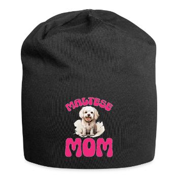 Chien maltais de race animal de compagnie Maman maltaise - Bonnet en jersey - noir - Devant