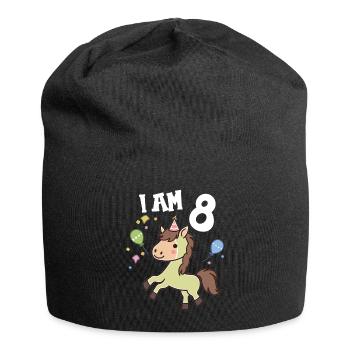 I'm 8 years old Horses Horse 8th birthday - Jersey Beanie - black - Front