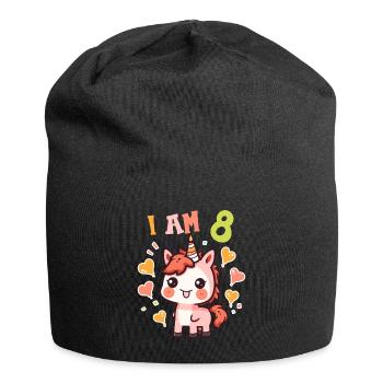 I'm 8 years old Horses Horse 8th birthday - Jersey Beanie - black - Front