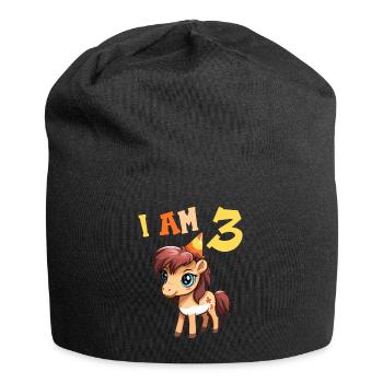 J'ai 3 ans Chevaux Cheval 3ème anniversaire - Bonnet en jersey - noir - Devant